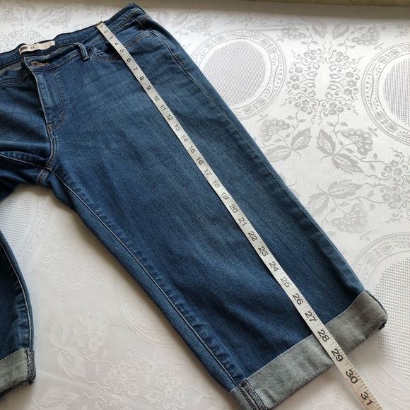 Levi’s Blue Capri Denim Jeans Pants Women’s Size 14 Foldable Bottoms Slim-Fit - Picture 15 of 16